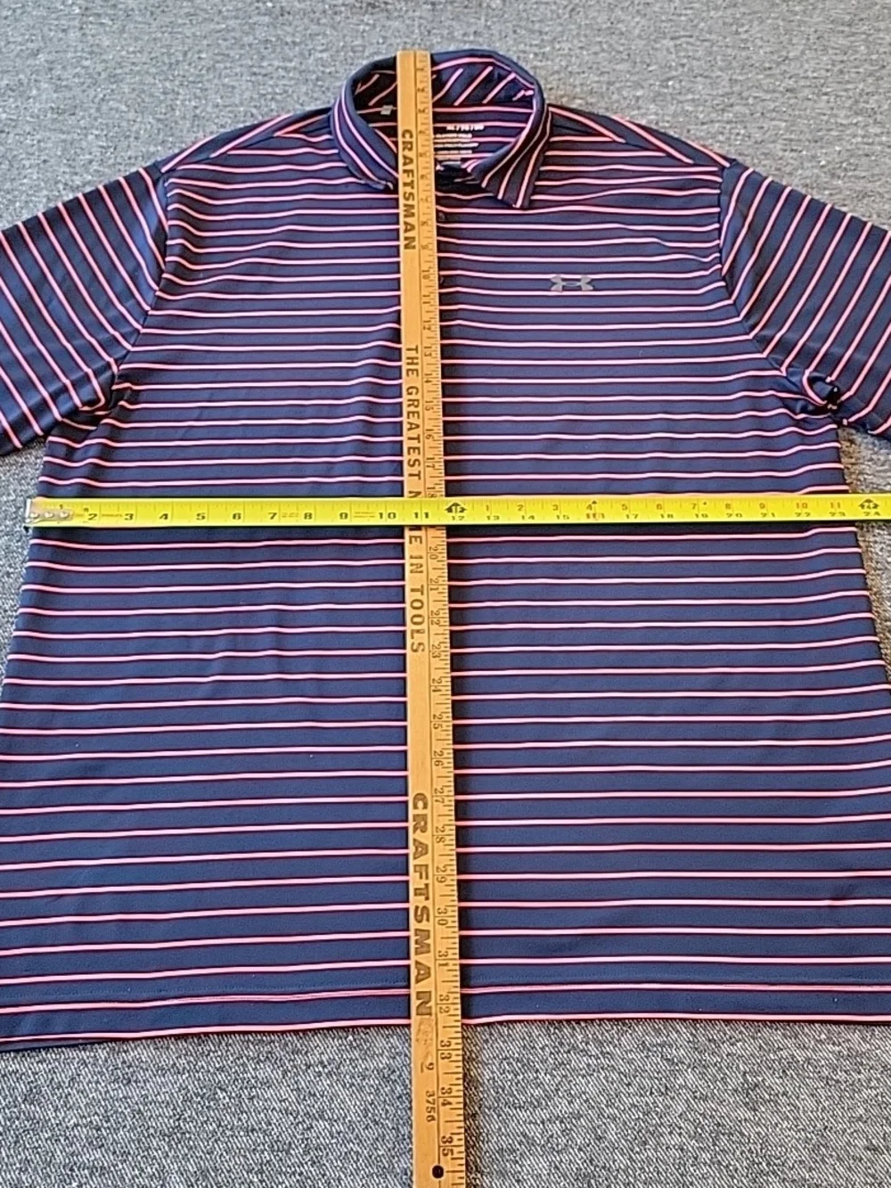 Under Armour The Playoff Polo Shirt Men's XL Navy Blue‎ Striped Golf Performance
